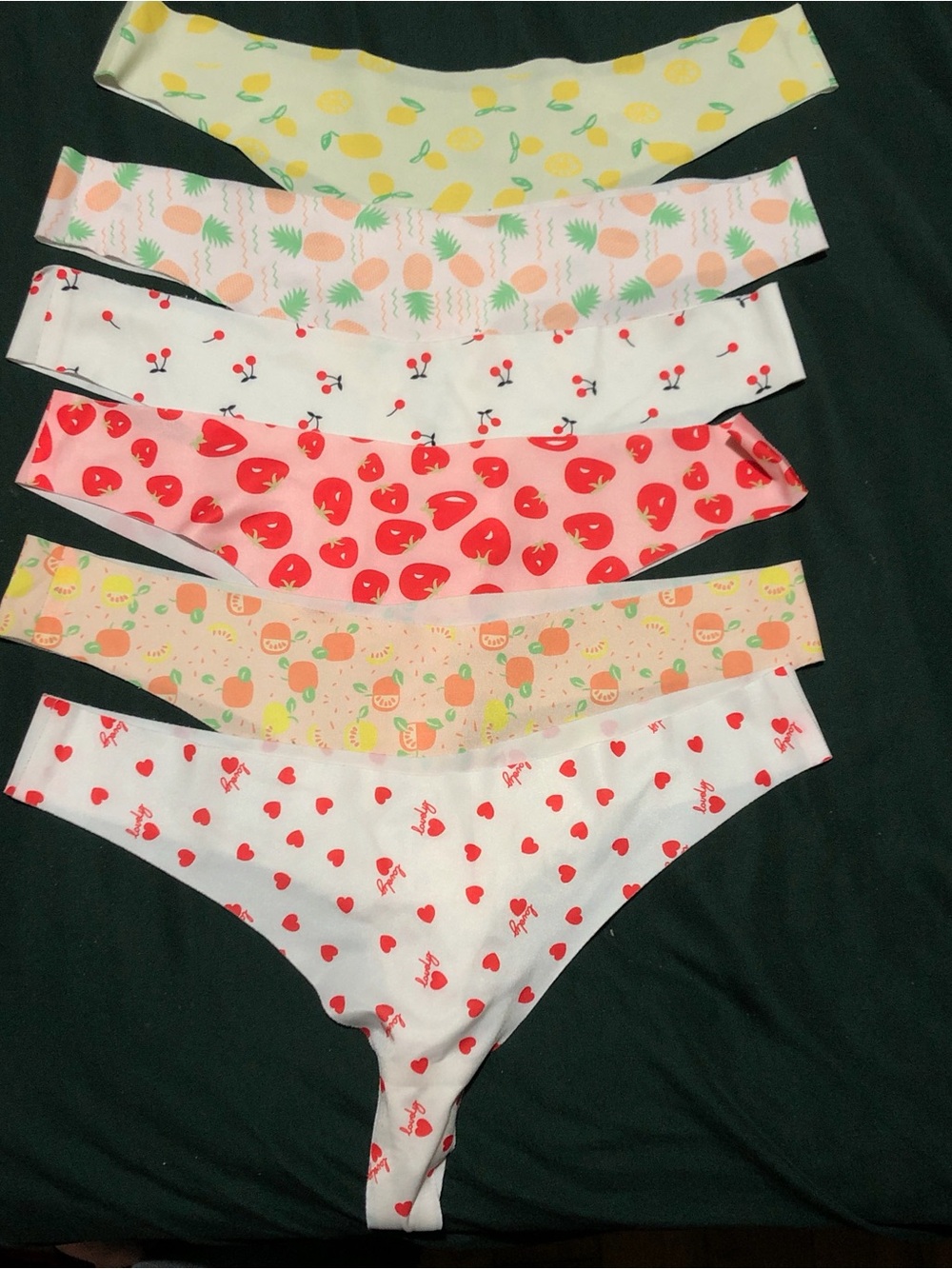 Womens Patterned Fruit & Heart Cotton panty Set - Multi Color